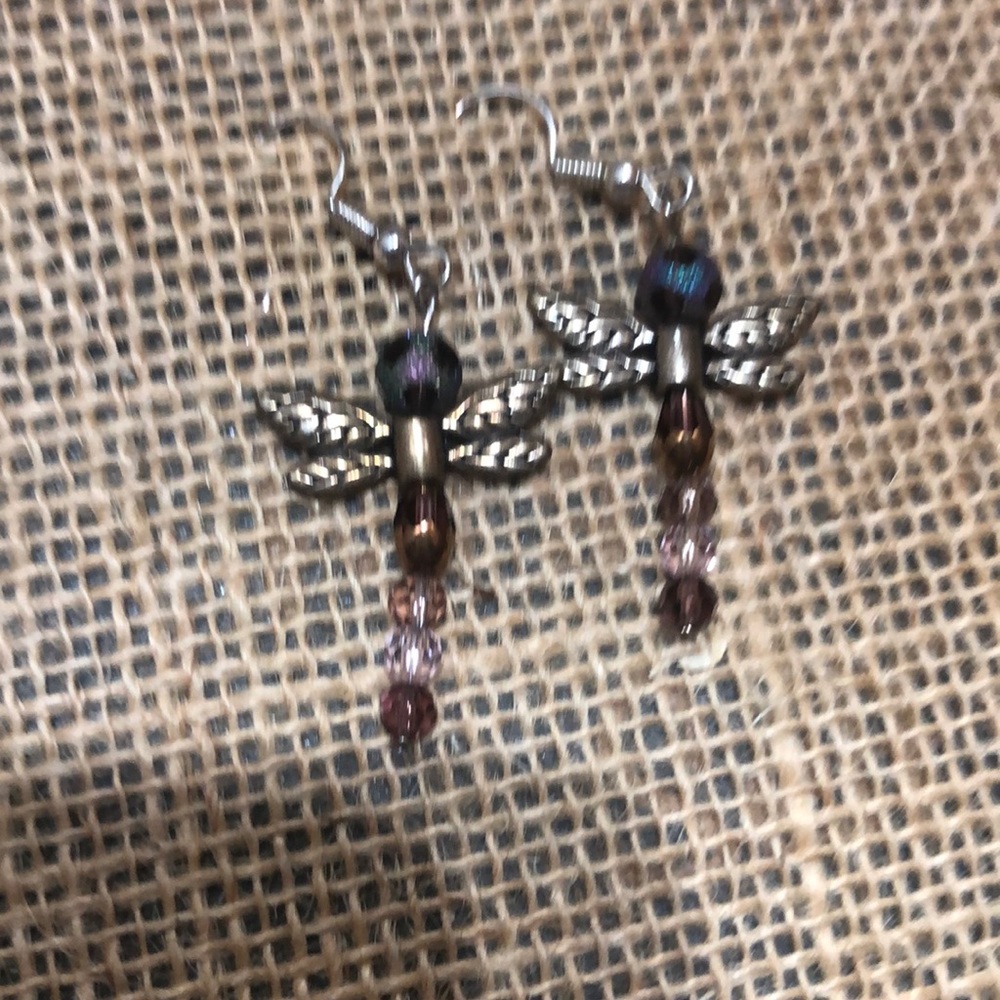 🛍Hand crafted Dragonfly earrings